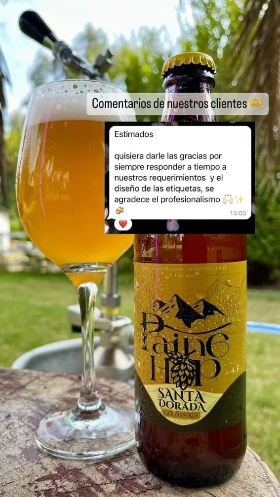 Agradecimiento de cervecería Santa Dorada